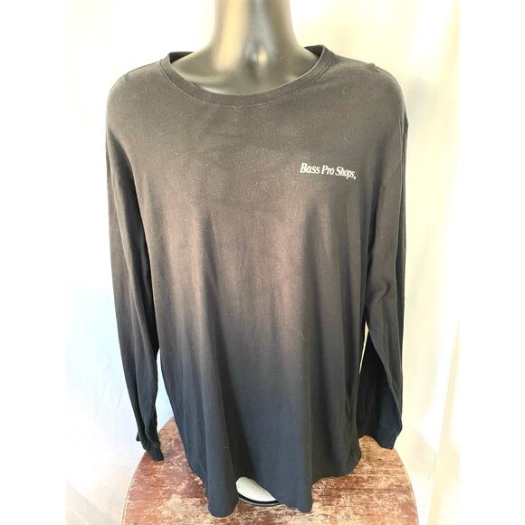 Bass Pro Shops Black Long Sleeve Logo Tee Men’s 2XL - Picture 1 of 7